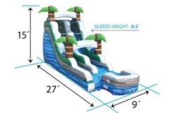15' Tropical Marble Single Lane Water Slide